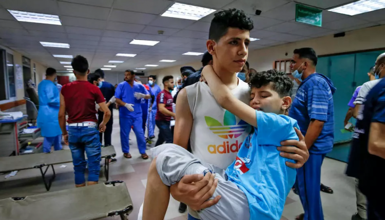 من أحد المستشفيات في غزة