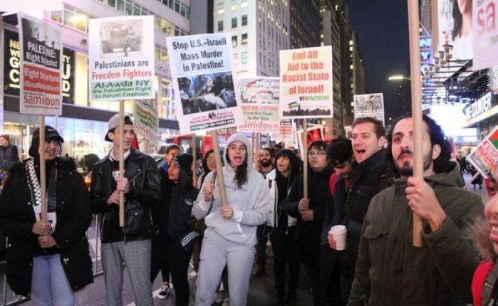 تظاهرات في نيويورك الأمريكية دعما للفلسطينيين