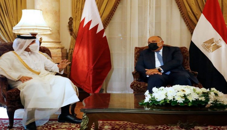 ليبيا- سامح شكري ووزير خارجية قطر