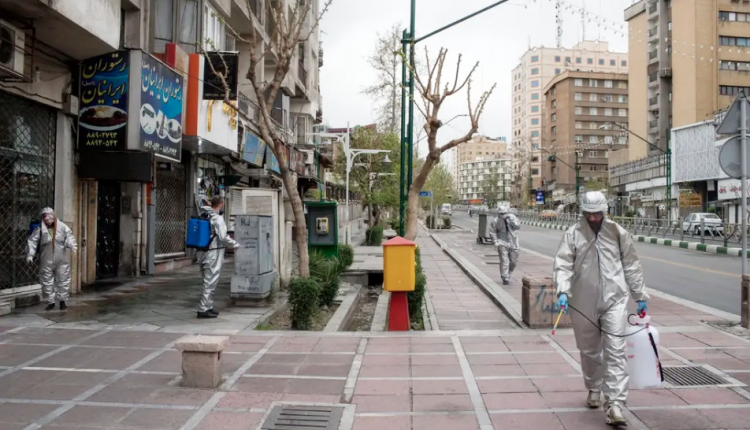 عمليات تطهير الشوارع في طهران كورونا إيران